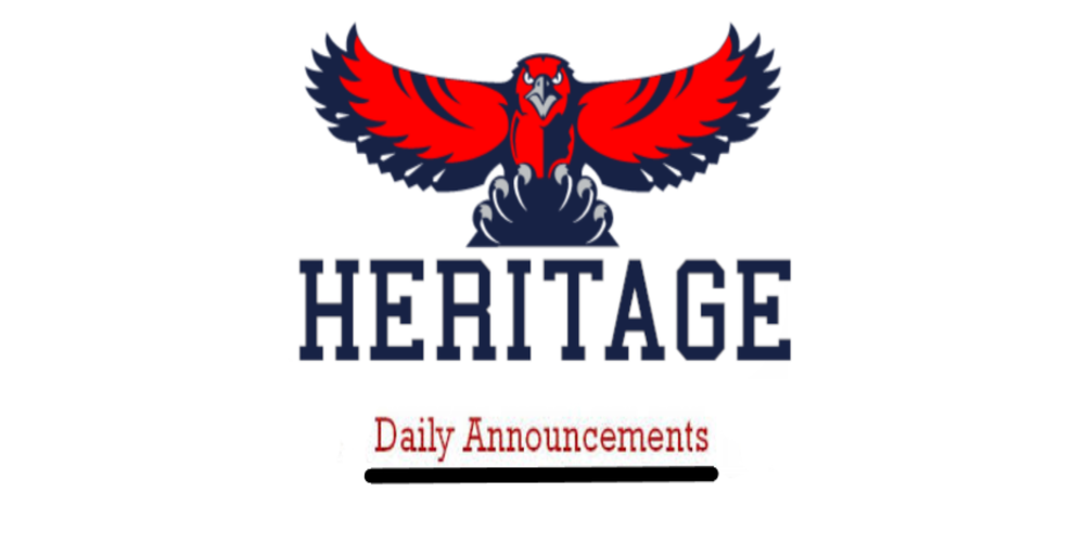 Daily Announcements Tuesday 9 21 2021 Heritage Community Unit School 