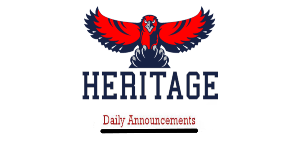Daily Announcements Friday January 15, 2021